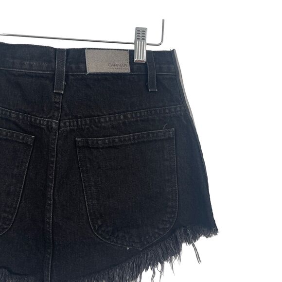 Carmar Beatrice Zip Front Black Denim Mini Skirt Y2K Festival Boho Womens 24 - Picture 4 of 7